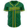 Maxcorners Custom Kelly Green Kelly Green-Gold Authentic Baseball Jersey LM2605
