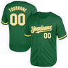 Maxcorners Custom Kelly Green White-Yellow Mesh Authentic Throwback Baseball Jersey LM2605