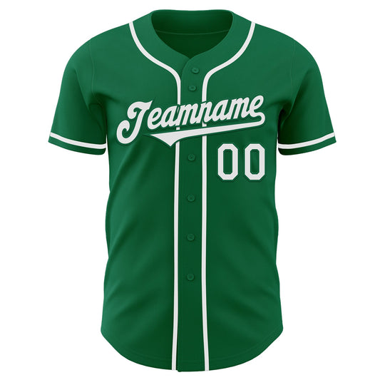 Maxcorners Custom Kelly Green White Authentic Baseball Jersey LM2605