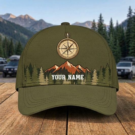 Maxcorners The Explorer's Compass Hiking Personalized Name Cap