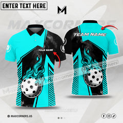 MaxCorners Pickleball Fire Personalized Name & Team Name 3D Shirt (4 colors)