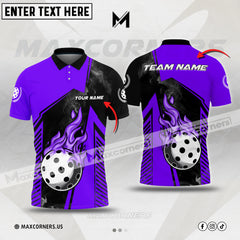 MaxCorners Pickleball Fire Personalized Name & Team Name 3D Shirt (4 colors)