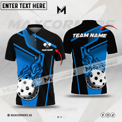 MaxCorners Pickleball Fire Personalized Name & Team Name 3D Shirt (4 colors)