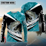 Maxcorners Stripped Bass Fishing Sport Jersey Personalized Name Long Sleeve Shirt