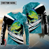 Maxcorners Mahi-mahi Fishing Sport Jersey Personalized Name Long Sleeve Shirt