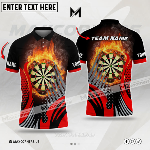 Maxcorners Darts Fire Color Options Personalized Name, Team Name 3D Shirt (4 colors)