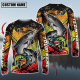 Maxcorners Chinook Fishing Sport Jersey Personalized Name Long Sleeve Shirt