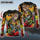 Maxcorners Pike Fishing Sport Jersey Personalized Name Long Sleeve Shirt