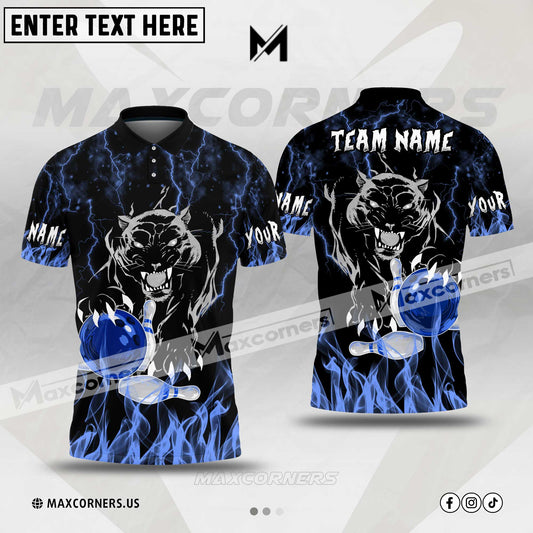 Maxcorners Bowling Panther Customized Name & Team Name 3D Shirt (6 colors)