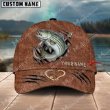 Maxcorners Personalized Striped Bass Fishing Pattern Classic 3D Cap