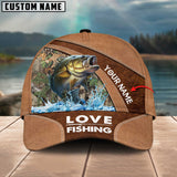 Maxcorners Personalized Large Mouth Bass Fishing Pattern Classic 3D Cap