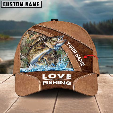 Maxcorners Personalized Walleye Fishing Pattern Classic 3D Cap