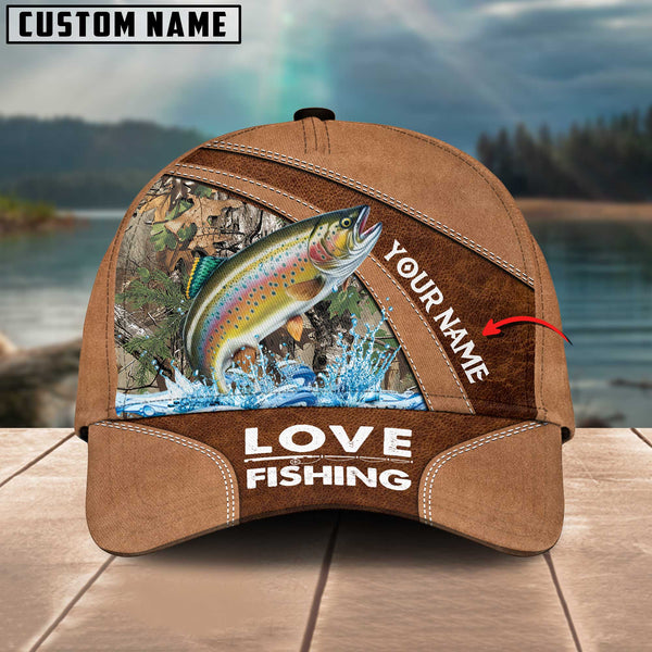 Maxcorners Personalized Trout Fish Fishing Pattern Classic 3D Cap