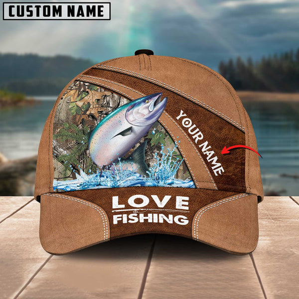 Maxcorners Personalized Salmon Fishing Pattern Classic 3D Cap