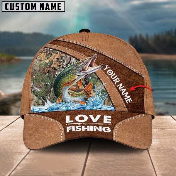 Maxcorners Personalized Pike Fishing Pattern Classic 3D Cap