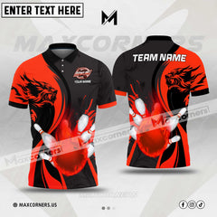 Maxcorners Bowling Wolf Customized Name & Team Name 3D Shirt (6 colors)