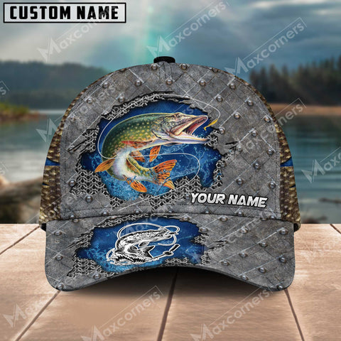 Maxcorners Personalized Pike Fishing Pattern Classic 3D Cap