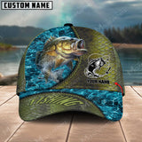 Maxcorners Personalized Large Mouth Bass Fishing Pattern Classic 3D Cap