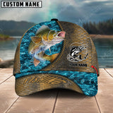 Maxcorners Personalized Walleye Fishing Pattern Classic 3D Cap