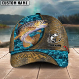 Maxcorners Personalized Trout Fish Fishing Pattern Classic 3D Cap