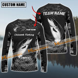 Maxcorners Chinook Fishing Sport Jersey Personalized Name Long Sleeve Shirt