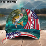 Maxcorners Personalized Walleye Fishing Pattern Classic 3D Cap