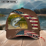 Maxcorners Personalized Stripped Bass Fishing Pattern Classic 3D Cap