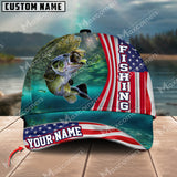 Maxcorners Personalized Large Mouth Bass Fishing Pattern Classic 3D Cap