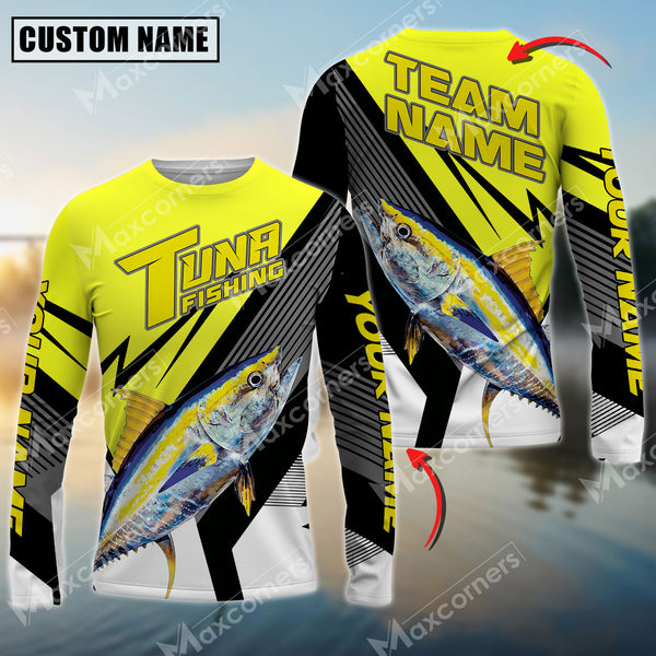 Maxcorners Tuna Fishing Sport Jersey Personalized Name Long Sleeve Shirt