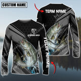 Maxcorners Stripped Bass Fishing Sport Jersey Personalized Name Long Sleeve Shirt