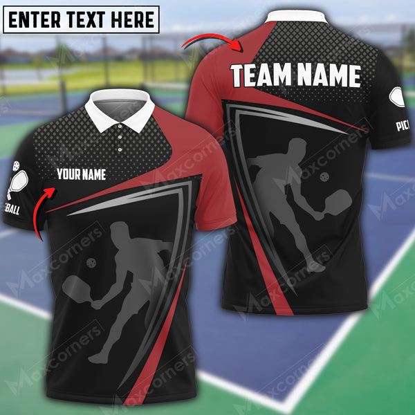 MaxCorners Personalized Name Pickleball 3D Polo Shirt