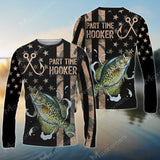 Maxcorners Crappie Fishing Part Time Hooker Long Sleeve Shirt