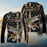 Maxcorners Pike Fishing Part Time Hooker Long Sleeve Shirt