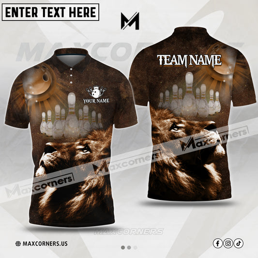 Maxcorners Bowling Lion Sport Jersey Multicolor Option Customized Name, Team Name 3D Shirt (4 Colors)
