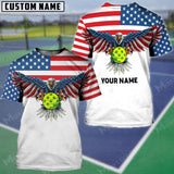 MaxCorners Personalized Name Picklebal Eagle & US Flag 3D Shirt