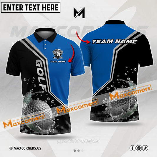 MaxCorners Golf Multicolor Option Customized Name 3D Polo Shirt (4 colors)