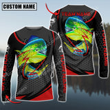 Maxcorners Mahi-mahi Fishing Sport Jersey Personalized Name Long Sleeve Shirt