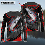 Maxcorners Chinook Fishing Sport Jersey Personalized Name Long Sleeve Shirt