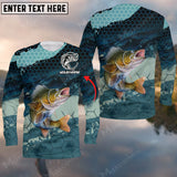 Maxcorners Personalized Name Walleye Fishing Long Sleeve Shirt