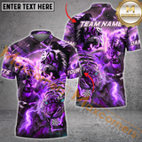 Maxcorners Darts Inner Tiger Striking Lightning MutilColor Option Customized Name, Team Name 3D Polo Shirt