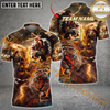 Maxcorners Ball 8 Inner Tiger Striking Lightning Billiard Jersey Multicolor Options Personalized Name, Team Name 3D Polo Shirt