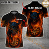 Maxcorners Darts Flaming Panther Personalized Name, Team Name Shirt