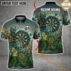 Maxcorners Darts Zombie Attack Personalized Name, Team Name Shirt
