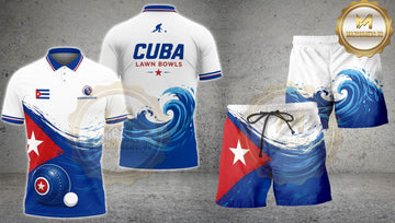 Maxcorners Cuba Lawn Bowls Personalized Polo Shirt & Shorts Set
