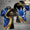 Maxcorners Bowling Flame Bowling Ball And Pins Black And Gold Multicolor Customized Name, Team Name 3D Shirts