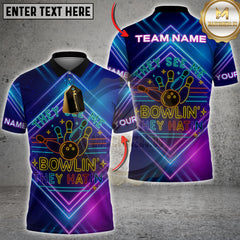 Maxcorners Bowling They See Me Bowlinâ€™ They Hatinâ€™ With Neon Style Personalized Name 3D Unisex Shirt