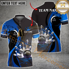 Maxcorners Bowling Golden Splash Multicolor Customized Name, Team Name 3D Shirts