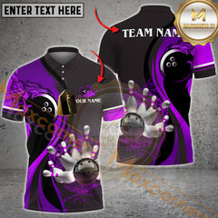 Maxcorners Bowling Golden Splash Multicolor Customized Name, Team Name 3D Shirts