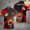 Maxcorners Billiard Golden Ball 8 Water Flow Multicolor Options Personalized Name, Team Name 3D Shirt