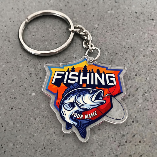 Maxcorners Largemouth Bass Fishing Personalized Name 3D Keychain And Ornament